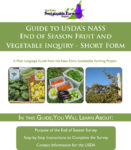 Cover of USDA's Guide for the Inquiry for end of season featuring three pictures of harvested vegetables
